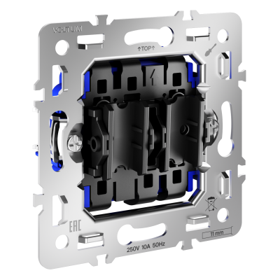 Механизм проходного переключателя двухклавишного 10А, S70, VLS0203M
