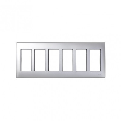 Simon Cima 500 Алюминий Рамка с суппортами на 6 модулей, 164х30х409мм, 9мм, 51010106-033