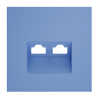 Накладка для розетки компьютерной двойной RJ45+RJ45 кат.6, S70 (деним), VLS001415