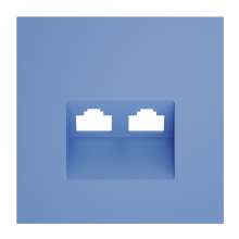 Накладка для розетки компьютерной двойной RJ45+RJ45 кат.6, S70 (деним), VLS001415