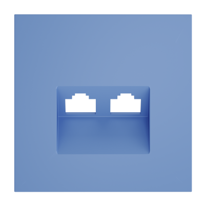 Накладка для розетки компьютерной двойной RJ45+RJ45 кат.6, S70 (деним), VLS001415