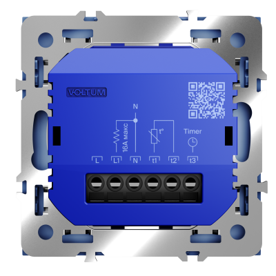 Терморегулятор электронный VOLTUM S70 с индикацией и датчиком, для теплого пола, (деним), VLS070115