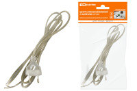 Шнур с плоской вилкой с вырезом ШУ04 ШВВП 2х0,75мм2 1,7 м. прозрачный TDM Electric, SQ1305-0034