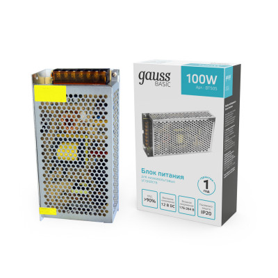 Блок питания Gauss Basic 12V 100W IP20 1/50, BT505