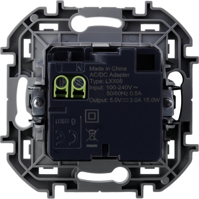 Legrand Зарядное устройство USB тип А+С - Legrand Inspiria - 3000мА 5В - антрацит, 673763