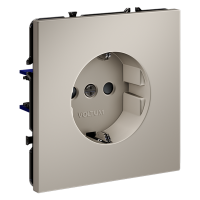 Розетка встраиваемая VOLTUM S70 с заземлением и защитными шторками, 16А, (кашемир), VLS040203
