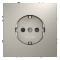 Розетка встраиваемая VOLTUM S70 с заземлением и защитными шторками, 16А, (кашемир), VLS040203