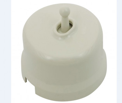 Bironi Выключатель 1-кл., пластик, цвет Слоновая кость (тумблерный), B1-230-211