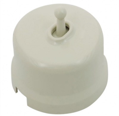 BIRONI Лизетта Пластик Слоновая кость Выключатель 1-кл (тумблерный), B1-230-211