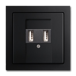 ABB USB зарядное устройство, цвет - черный бархат, серия Future Linear