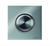 ABB Выключатель 1-клавишный, вставка - хром, рамка - нержавеющая сталь, серия Sky