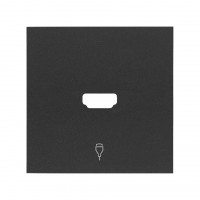 Simon 10001094-238 Накладка розетки HDMI цвета черный матовый S100