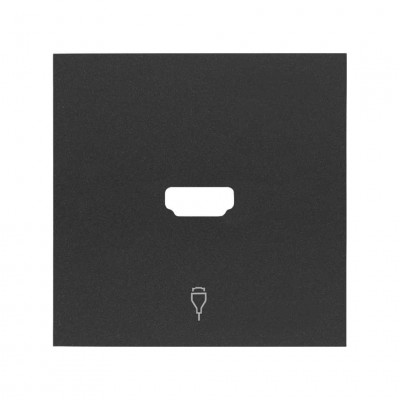 Simon 10001094-238 Накладка розетки HDMI цвета черный матовый S100