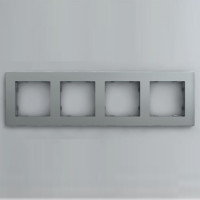 IRIDIUM Рамка на 4 пост, серебристый, Berlin 01, 01P402