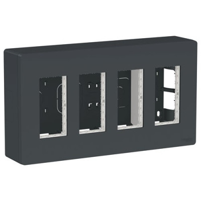 UNICA SYSTEM+ БЛОК открытой установки 4х2 антрацит