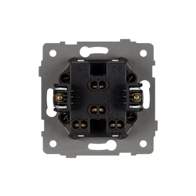 Механизм выключателя двухклавишный самовозвратный SWT-MKR2-PL-WH-V (250V, 10A) (Arlight, -), 049883