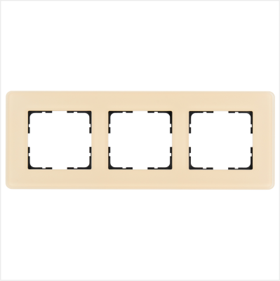 Рамка Стеклянная матовая закругленная  3 пост , цвет тауп, G1003GT-RM, Jasmart