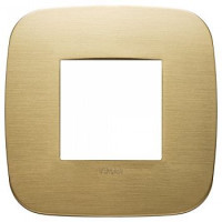 19672.12 - Vimar Накладка Round на 2 модуля латунь зачищенная щеткой