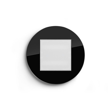 Gira Выключатель 1-клавишный, глянцевый белый - черное стекло, серия Studio