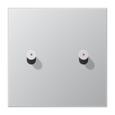 Центральная плата, 1 пост, 2 тумблера, конус c окошком; металл; алюминий; серия LS, AL12-5KOK0