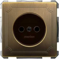 SD Розетка со шторк. 2К 16А 250В~,античн. латунь