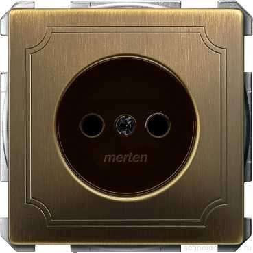 SD Розетка со шторк. 2К 16А 250В~,античн. латунь