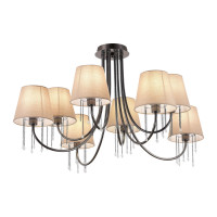 ST LUCE SLE1118-802-08 Светильник потолочный Черный хром/Бежевый E14 8*40W