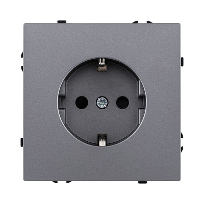 Розетка штепсельная SCHUKO 16A/250 В, серый Kollinger Eclipse EC-014GY