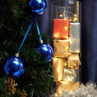 Гирлянда линейная Роса, 20 LED 2м, желтый, батарейки 2*АА,  IP 20,  шнур 0,5м ,CL570, Feron 41634