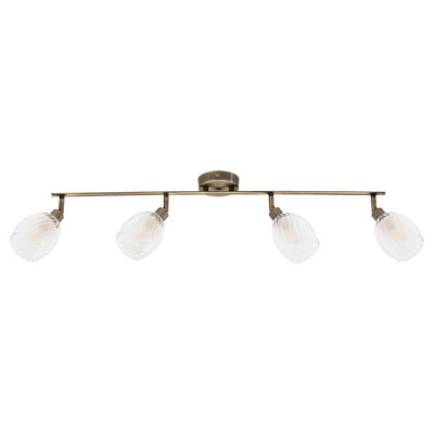 Arte Lamp BIHAM, Светильник потолочный, цвет арматуры - АНТИЧНАЯ БРОНЗА, цвет плафона/декора - БЕЛЫЙ, 4х40W E14, A3184PL-4AB