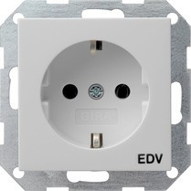 0458015 Gira Розетка с з/к и надписью "EDV"