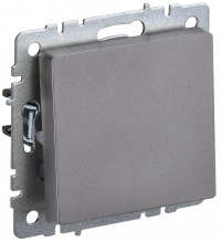 BRITE Выключ. 1-кл. прох. 10А ВС10-1-6-БрС сталь IEK, BR-V12-0-10-K46