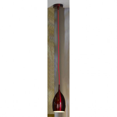 LUSSOLE COLLINA Подвесной светильник, цвет основания - красный, плафон - металл (цвет - красный), 1x40W E14, LSQ-0716-01