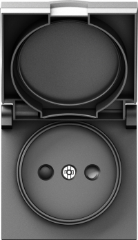 Donel A07 сталь накладка для розетки без заземления, с крышкой, 16A 250 В~, серия DB, DE43437