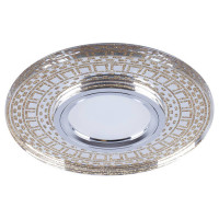 Светильник потолочный встраиваемый со светодиодной подсветкой 15LED*2835 SMD 4000K, MR16 50W G5.3,прозрачный, золото, CD981 с драйвером в комплекте, Feron 32438