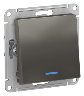 ATN000963 - ATLASDESIGN 1-клавишный ПЕРЕКЛЮЧАТЕЛЬ с подсветкой, сх.6а, 10АХ, механизм, СТАЛЬ, Systeme Electric