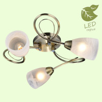 LUSSOLE ROGERS Люстра потолочная, цвет основания - бронзовый, плафон - стекло (цвет - белый), 3x6W E14, GRLSP-0187