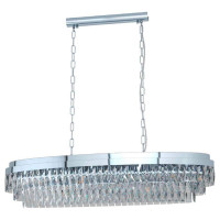 39495 Подвес VALPARAISO 1, 13х40W(E14), L1150, B300, H1100, сталь, хром/хрусталь, прозрачный