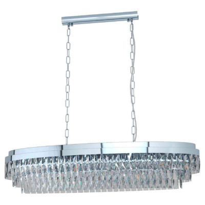 39495 Подвес VALPARAISO 1, 13х40W(E14), L1150, B300, H1100, сталь, хром/хрусталь, прозрачный