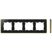 Simon S82Detail Рамка 4-ная, графит, основание латунь, 8201640-247