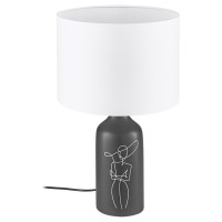 43823  Настольная лампа VINOZA, 1x40W (E27), H505, ?300, основание: ?120, керамика, черный/текс