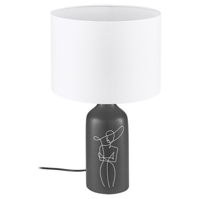 43823  Настольная лампа VINOZA, 1x40W (E27), H505, ?300, основание: ?120, керамика, черный/текс