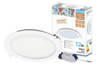 Светильник ультратонкий встраиваемый светодиодный "Даунлайт НАРОДНЫЙ " СВО (белый) 12 Вт 6500К, SQ0329-0242