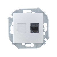 Simon Simon15 Розетка компьют. RJ45 кат.5e (AMP), алюминий, 1591551-033