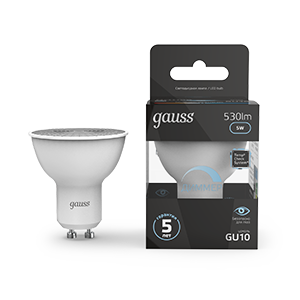 Gauss Лампа MR16 5W 530lm 4100K GU10 диммируемая LED, 101506205-D