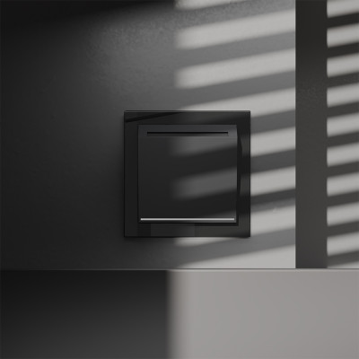 Выключатель встраиваемый VOLTUM S70 карточный 16А, (черный матовый), VLS010708