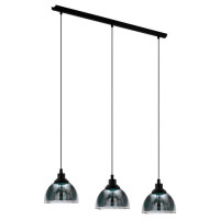 98384 Подвес BELESER, 3x60W(E27), сталь., черн/стекло с напылением, черн, прозрачн