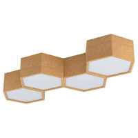 98862 Потолочный светильник MIRLAS, 4x9W, E27, L540, B520, H90, дерево, сталь, коричневый/пластик, б