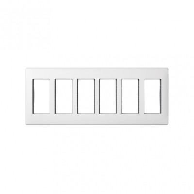 Simon Cima 500 Белая Рамка с суппортами на 6 модулей, 164х30х409мм, 9мм, 51010106-030