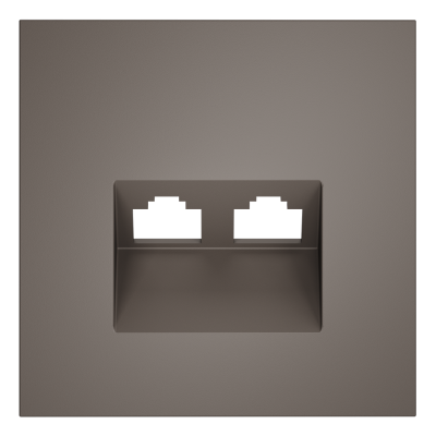 Накладка для розетки компьютерной двойной RJ45+RJ45 кат.6, S70 (капучино), VLS001414